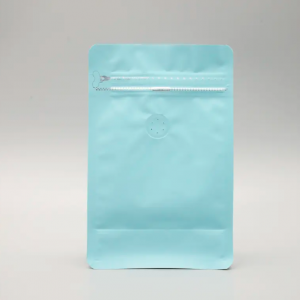 Çay Kahve Çekirdeği Paketi için Tiffany Mavi Hava Valfi Fermuar Alüminyum Folyo